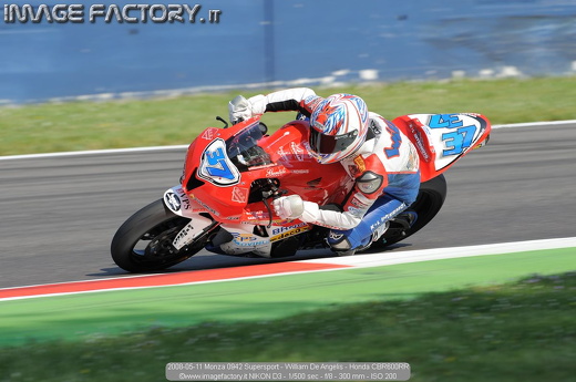 2008-05-11 Monza 0942 Supersport - William De Angelis - Honda CBR600RR